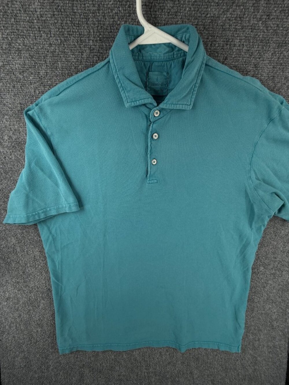 Johnnie O Polo Shirt Men Large Blue Golf Spandex Cotton Stretch Adult Mesh Knit